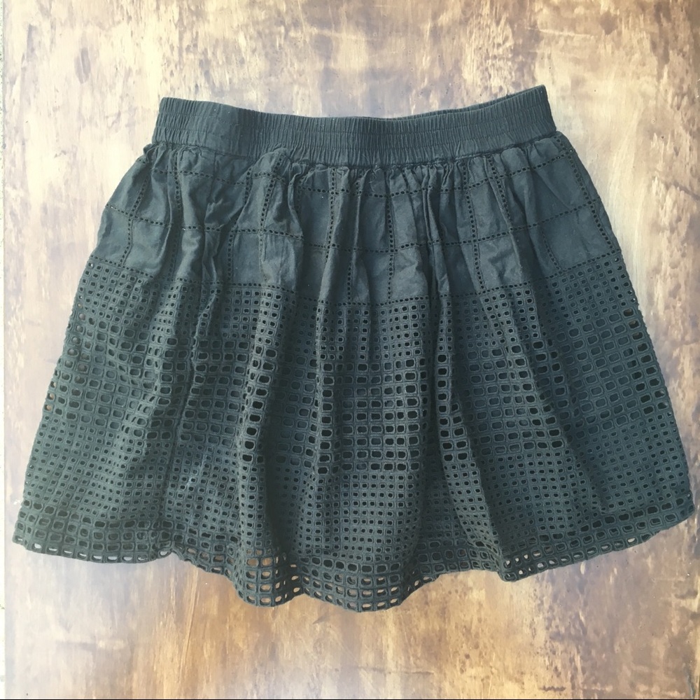 Madewell Beachhouse Eyelet Black Skirt Pockets XS